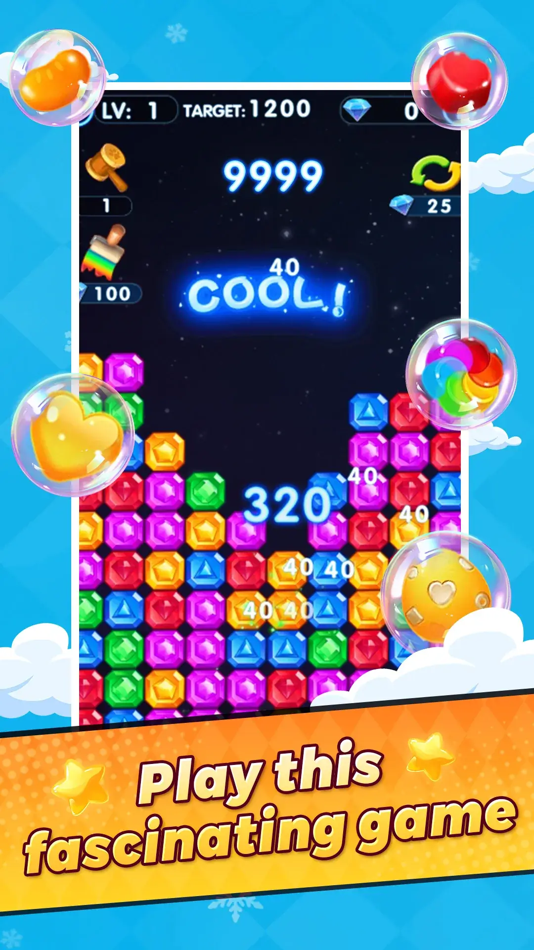 Popping gems in Pop Stone 2 Lite
